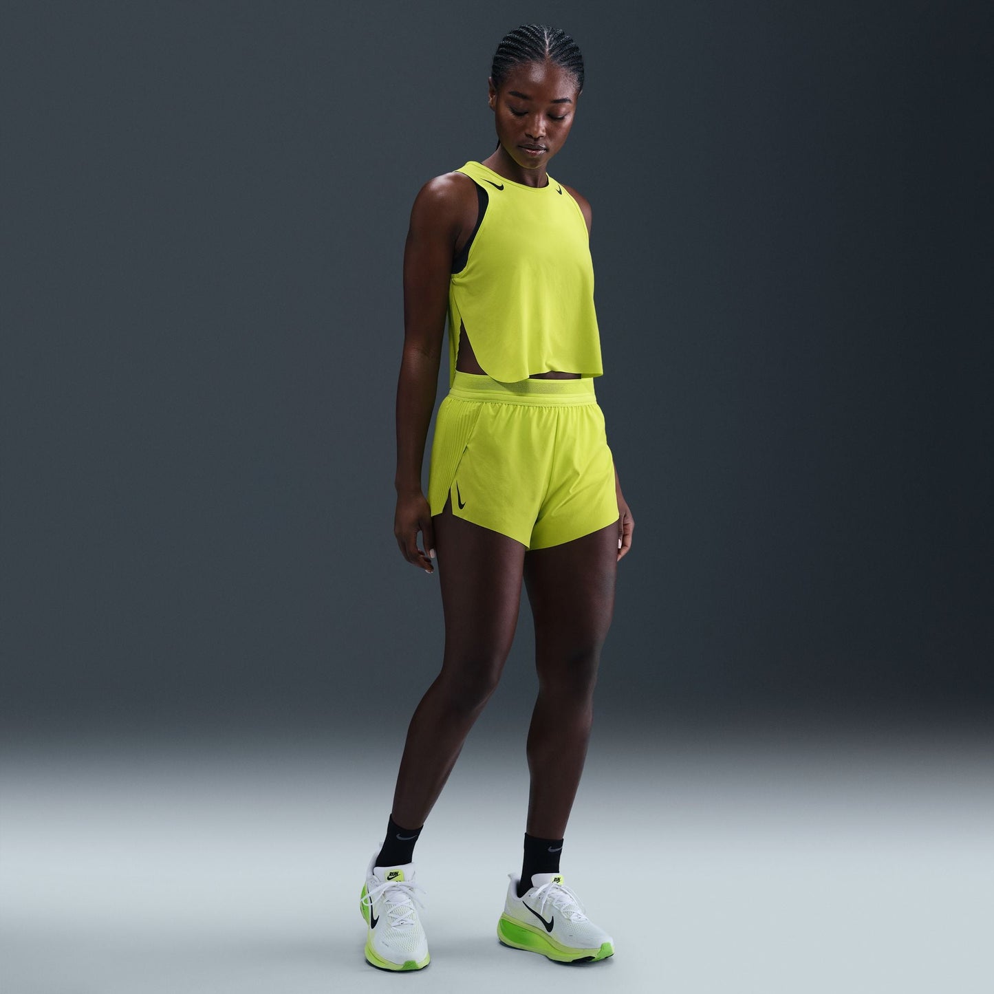 Nike AeroSwift Shorts | Cyber / Black | Womens