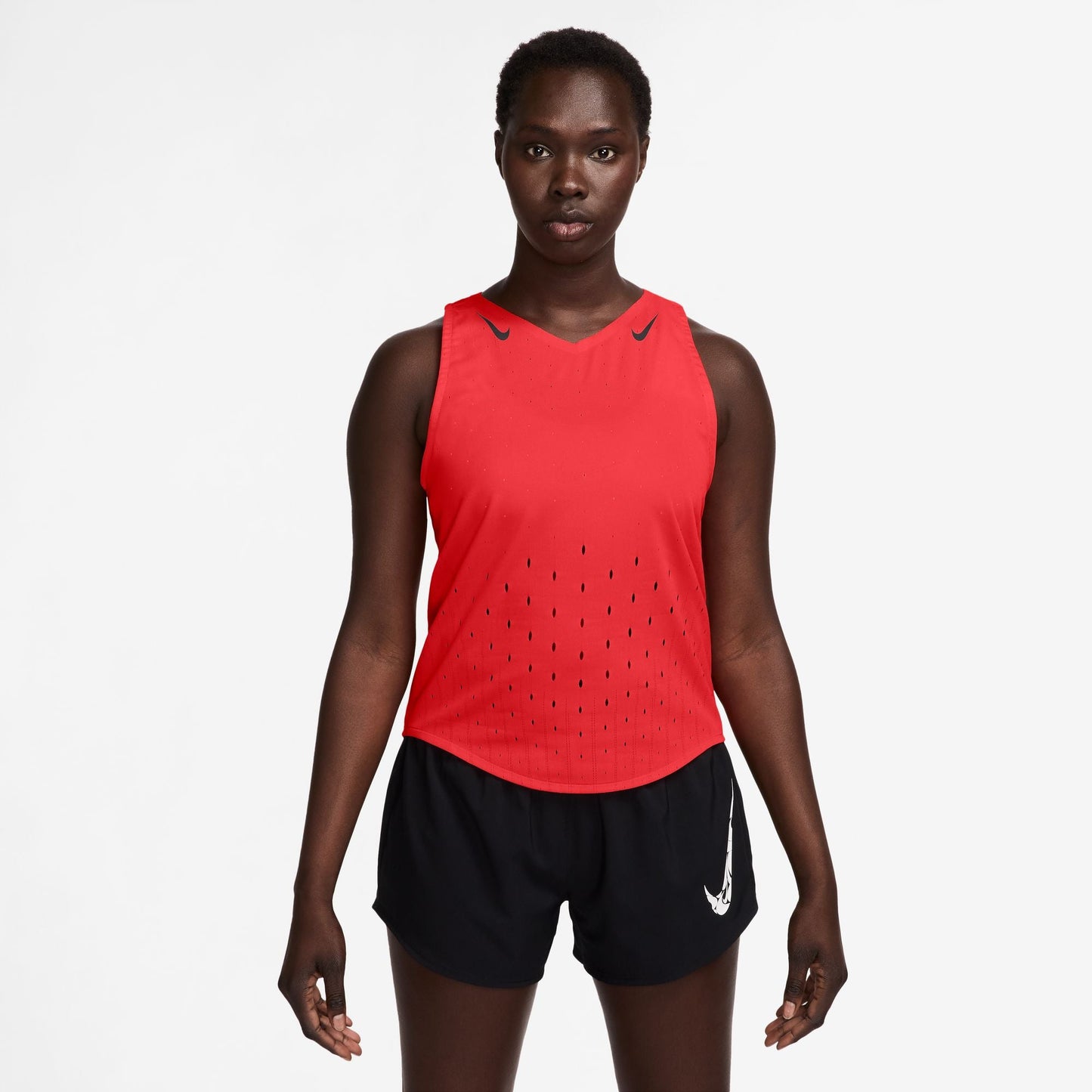 Nike AeroSwift Singlet | Light Crimson / Black | Womens