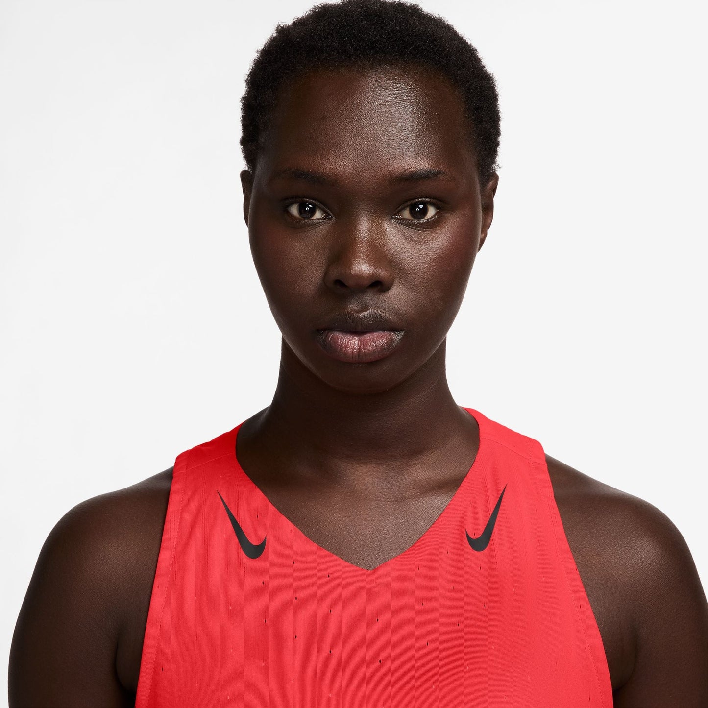 Nike AeroSwift Singlet | Light Crimson / Black | Womens