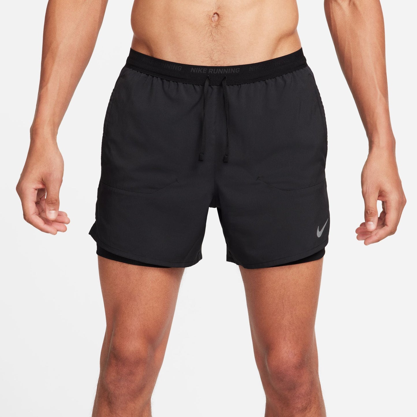 Nike Stride 5" 2-in-1 Shorts | Black / Reflective Silver | Mens