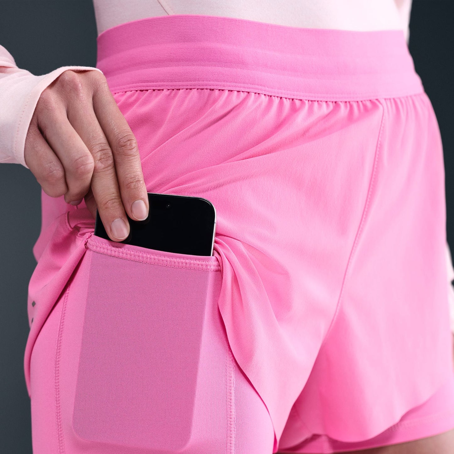 Nike Swift 2-in-1 Shorts | Playful Pink / Reflective Silver | Womens