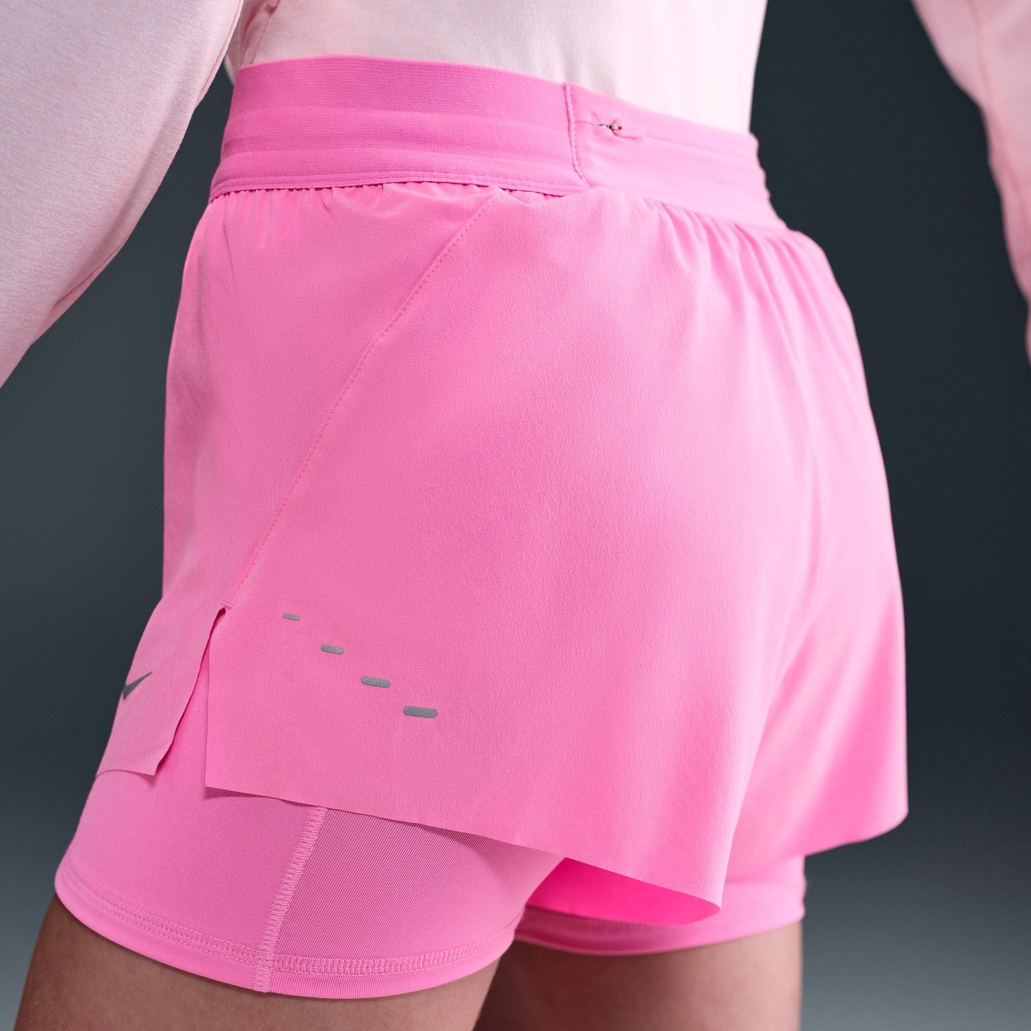 Nike Swift 2-in-1 Shorts | Playful Pink / Reflective Silver | Womens