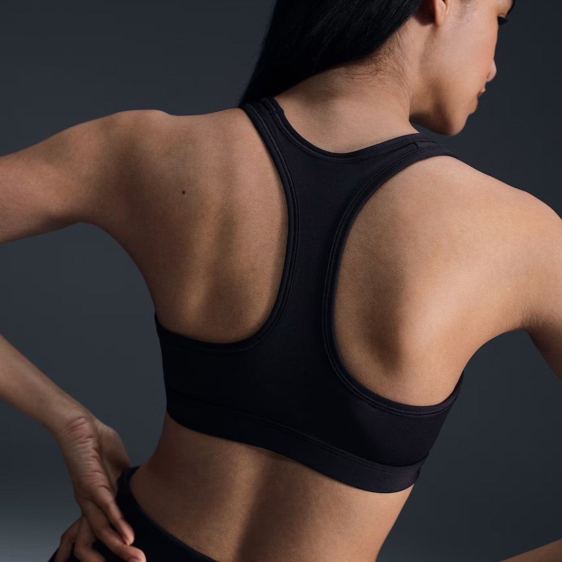 Nike Swoosh Medium Support Bra | Black / White | Womens