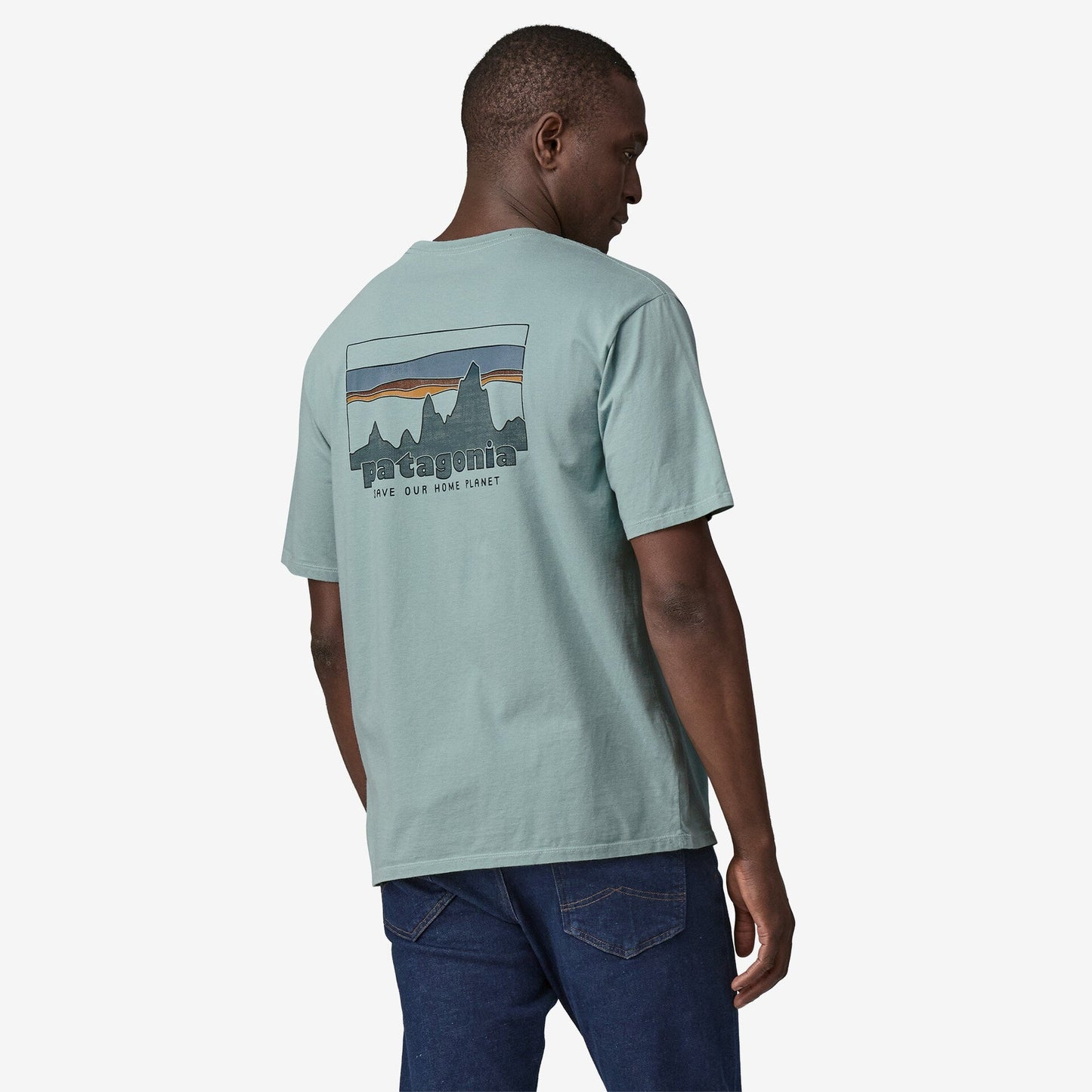 Patagonia '73 Skyline Organic T-Shirt | Thermal Blue | Mens