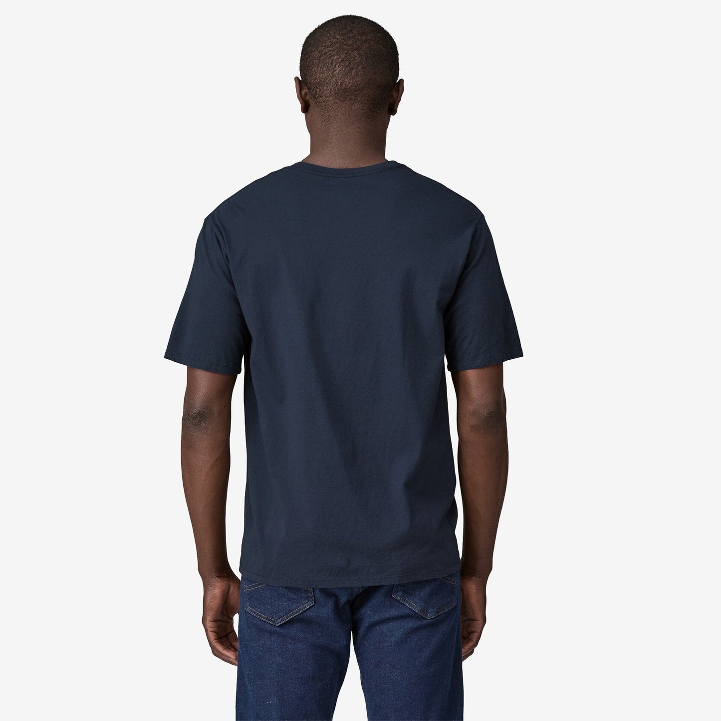Patagonia '73 Text Logo Organic T-Shirt | New Navy | Mens