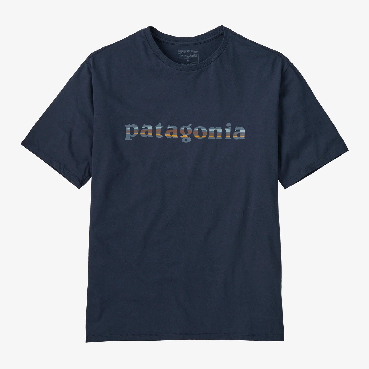 Patagonia '73 Text Logo Organic T-Shirt | New Navy | Mens