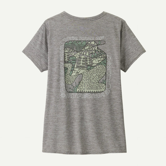 Patagonia Capilene Cool Daily Graphic Shirt - Lands | Made Of: Feather Grey | Womens