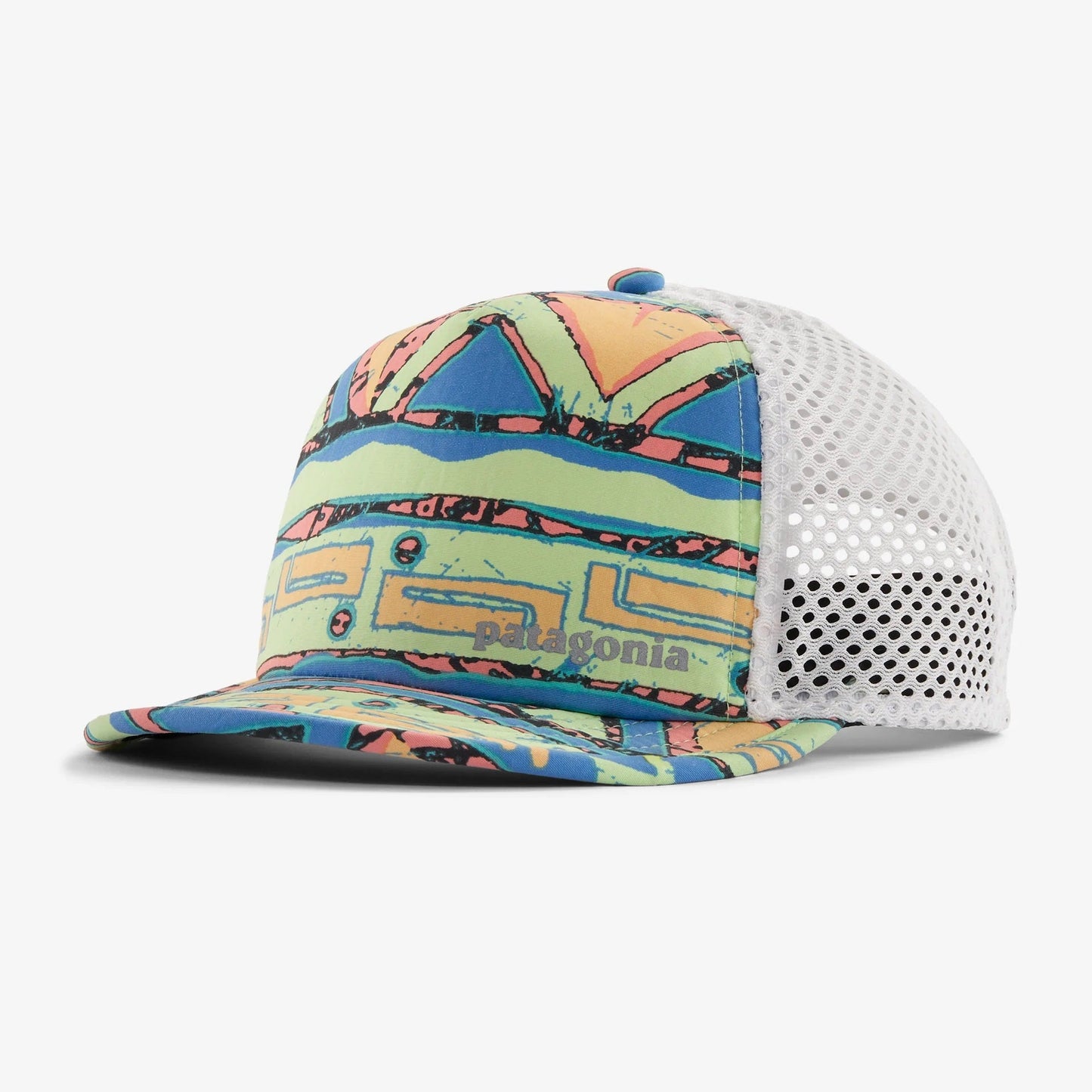 Patagonia Duckbill Shorty Trucker Hat | High Hopes Geo: Salamander Green