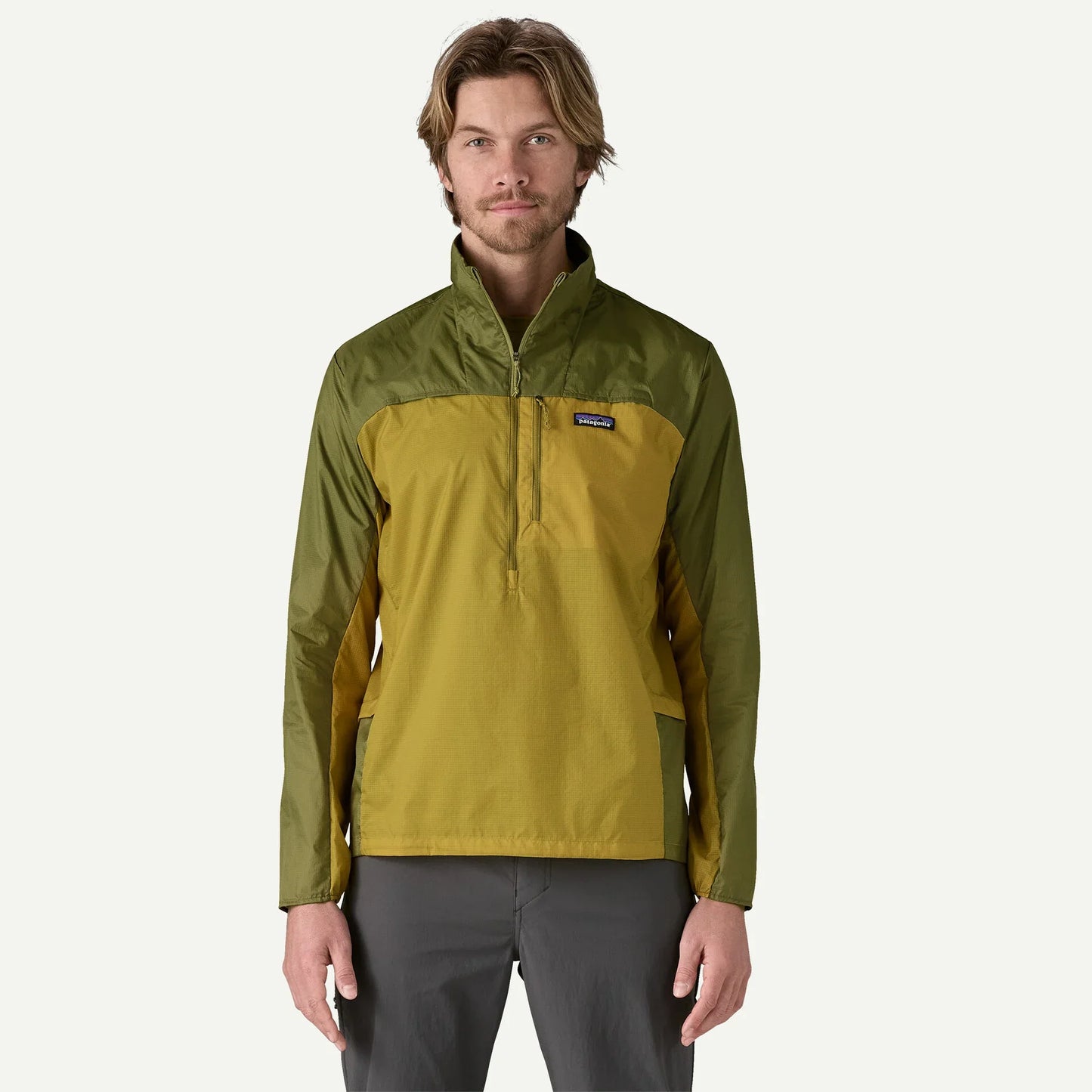 Patagonia Houdini Stash 1/2 Zip Pullover | Bundle Green / Graze Green | Mens
