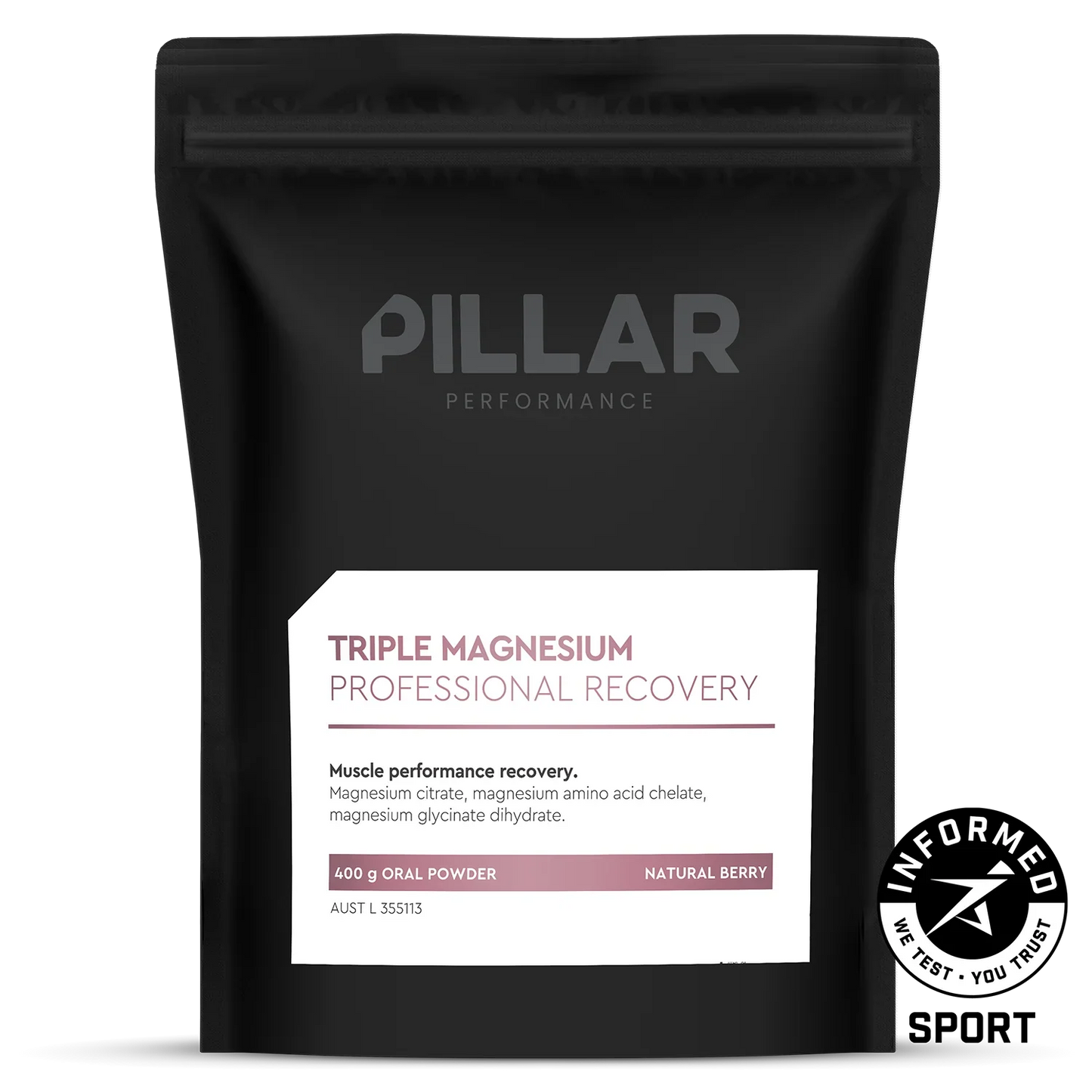 Pillar Performance Triple Magnesium Powder | 400g Pouch