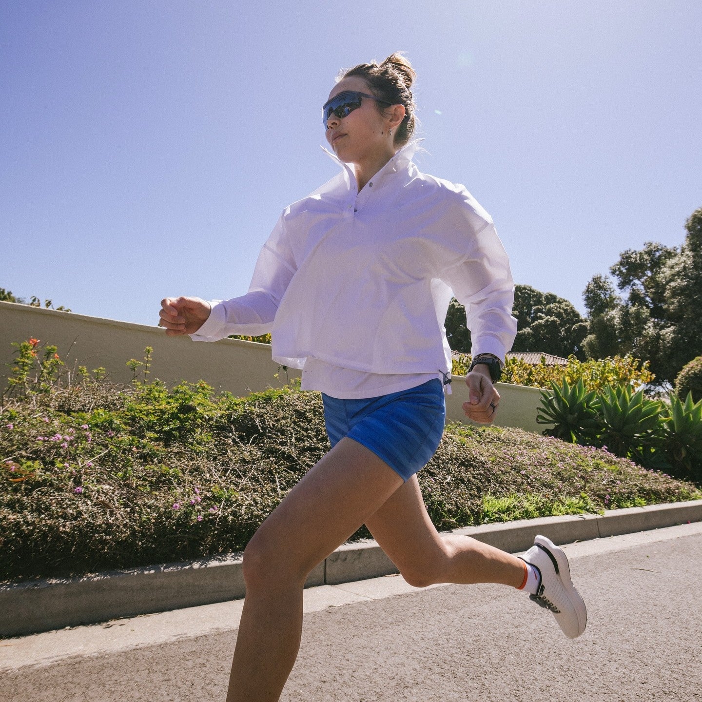 rabbit Speed Leggy 4" Short Tights | Azure Blue Stripe | Womens