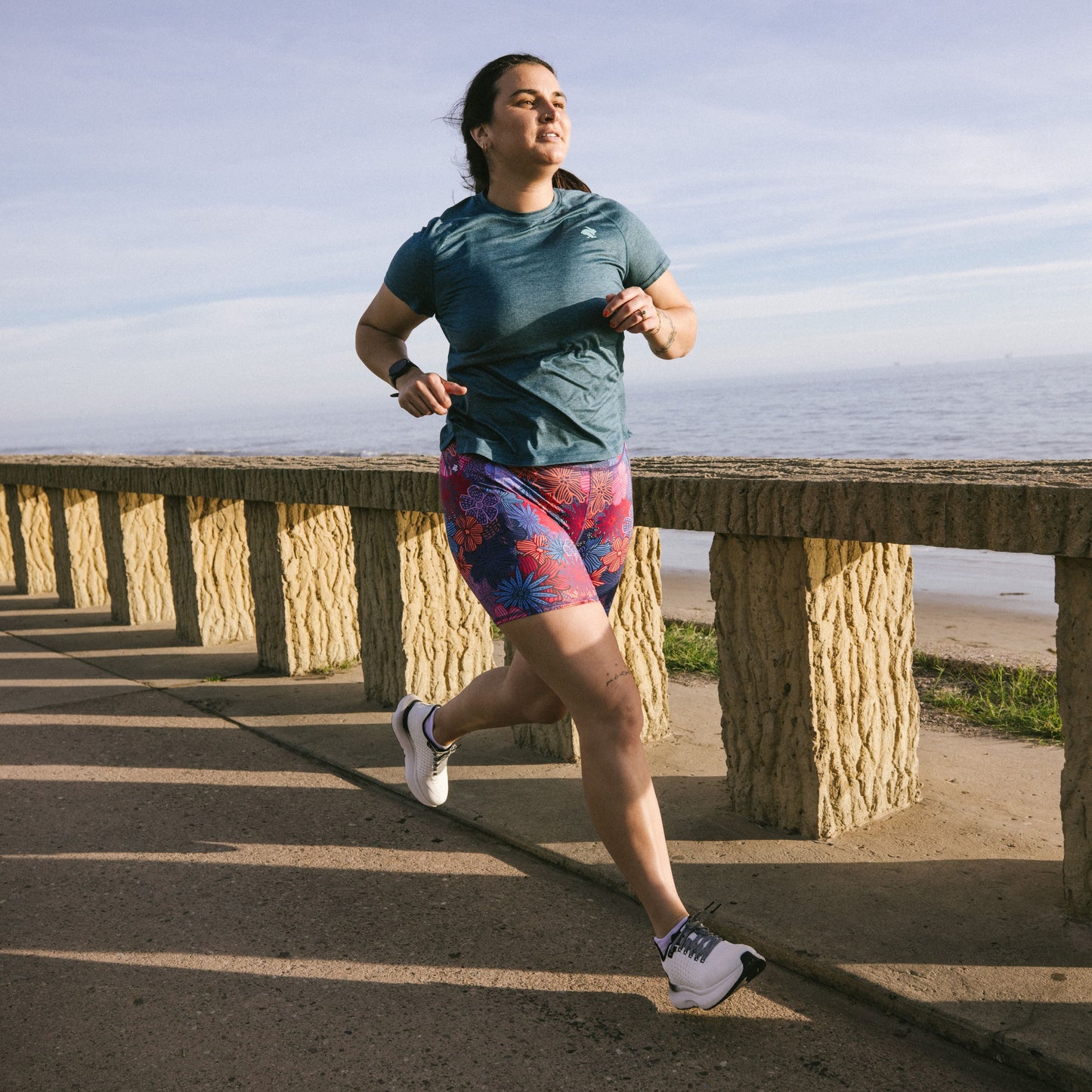 rabbit Speed Leggy 4" Short Tights | Skipper Blue Floral | Womens