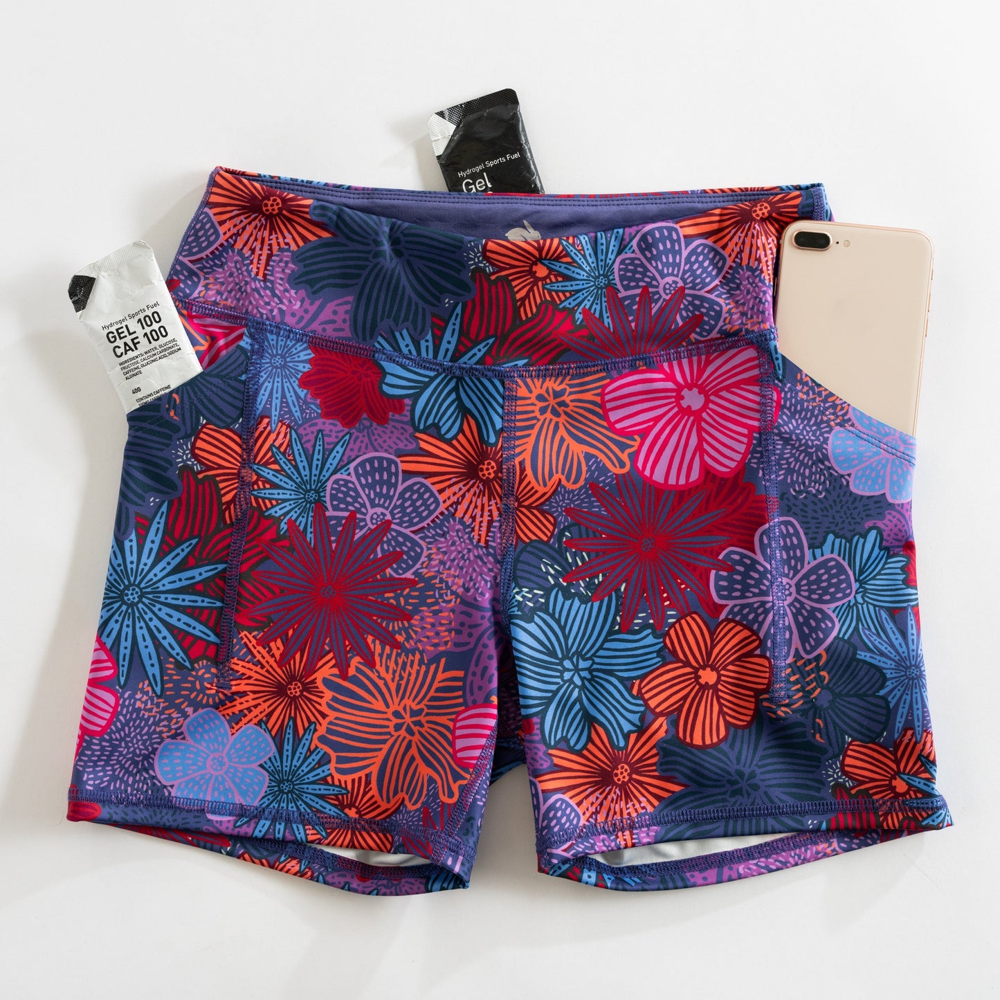 rabbit Speed Leggy 4" Short Tights | Skipper Blue Floral | Womens