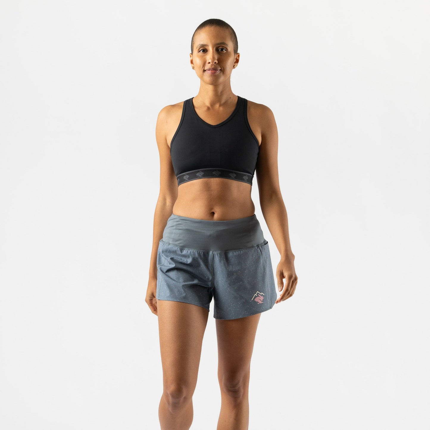 rabbit Summit Chasers 4" Short | Stormy Weather Squares | Womens