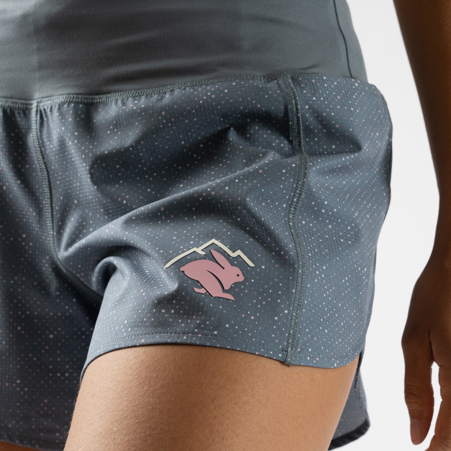 rabbit Summit Chasers 4" Short | Stormy Weather Squares | Womens