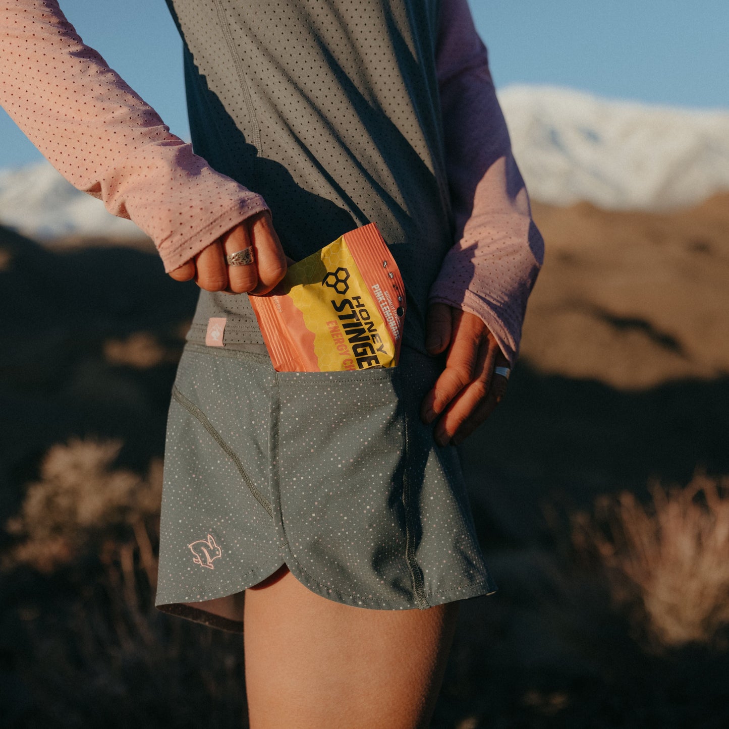 rabbit Summit Chasers 4" Short | Stormy Weather Squares | Womens