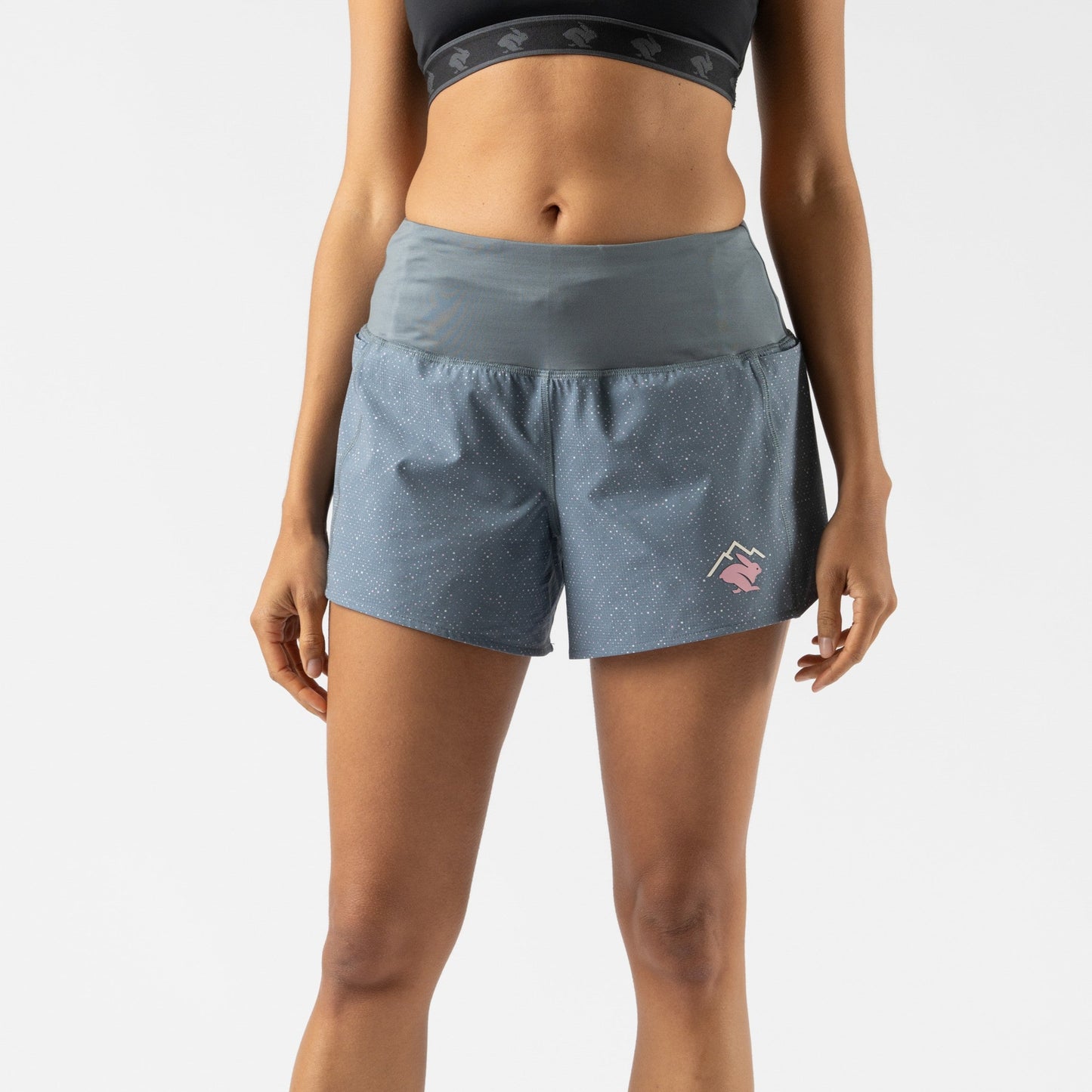 rabbit Summit Chasers 4" Short | Stormy Weather Squares | Womens