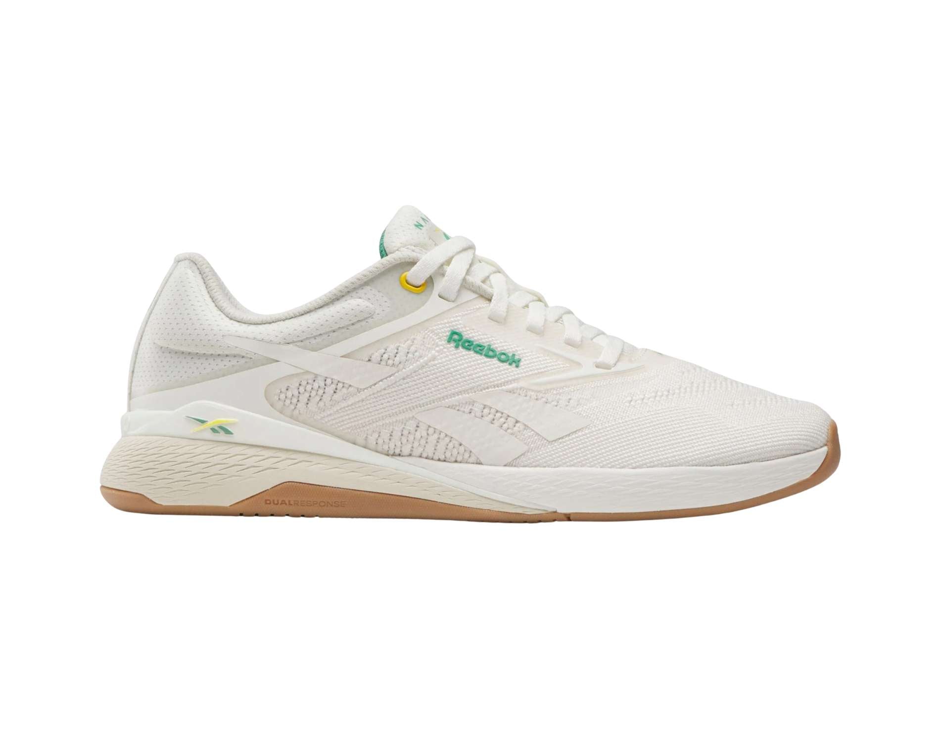 Reebok Nano X5 Unisex Cross-Training Shoes in chalk grey colour, Flexweave upper, stable and cushioned for gym and cross-training