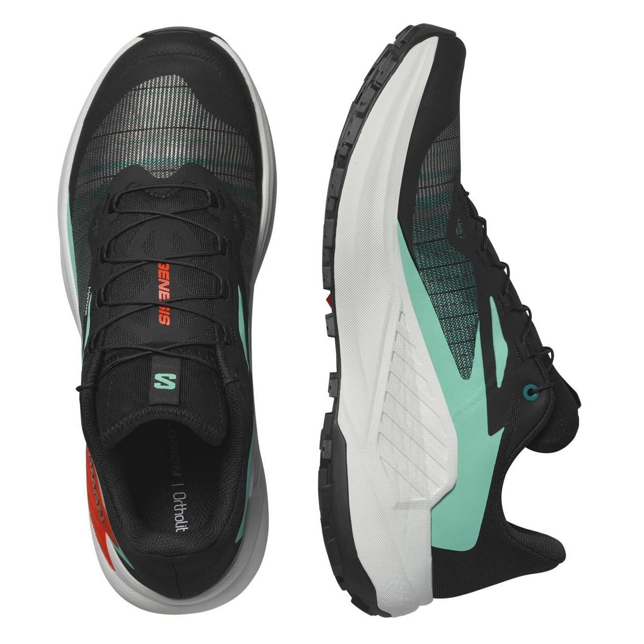 Salomon Genesis | Black / Electric Green / Cherry Tomato | Mens