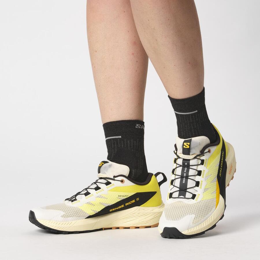 Salomon Sense Ride 5 | Vanilla Ice / Sulphur Spring / Black | Womens